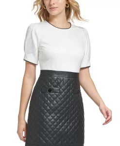 Karl Lagerfeld Paris Women's Mixed-Media Sheath Dress -Sanctuary Shop 23100626 fpx