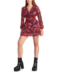 Steve Madden Diana Floral Chiffon Mini Dress