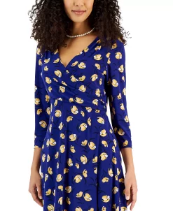 Kasper Women's Maura Printed Surplice-Neck Dress 8 Kasper Women's Maura Printed Surplice-Neck Dress -Sanctuary Shop 23109769 fpx