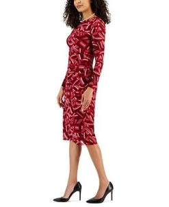 Kasper Women's Side-Pleated Printed Midi Dress -Sanctuary Shop 23109890 fpx
