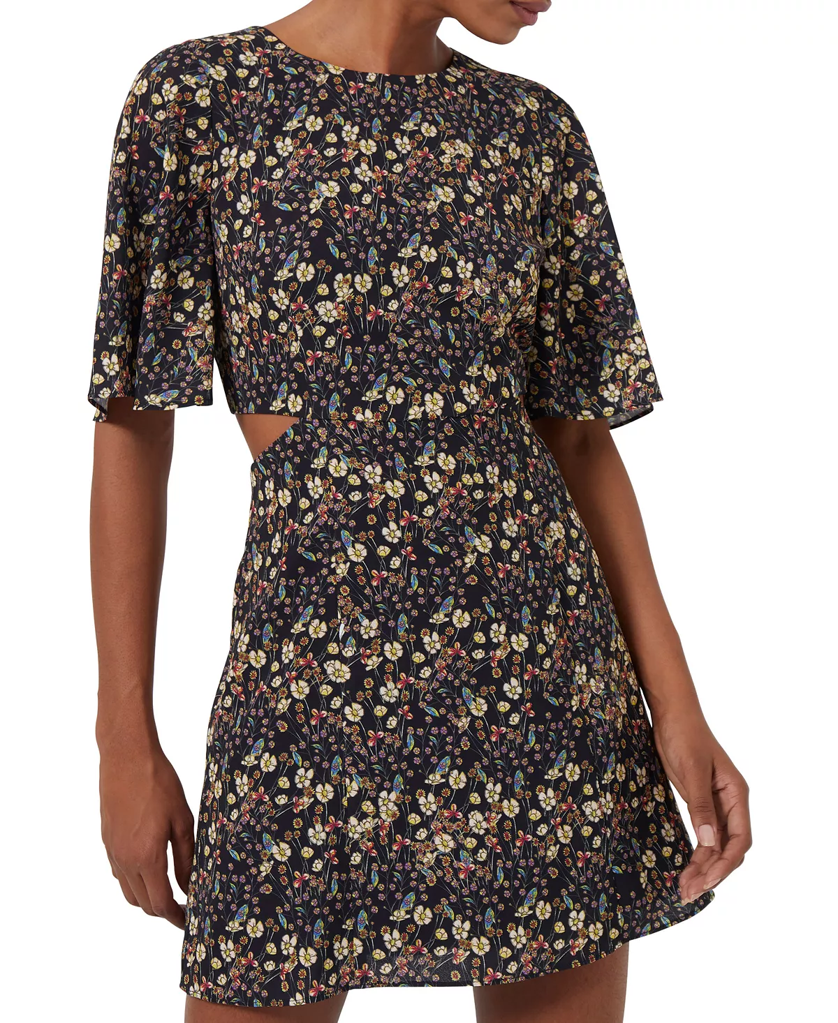 French Connection Women's Hallie Verona Floral-Print Cutout Mini Dress 3 French Connection Women's Hallie Verona Floral-Print Cutout Mini Dress - Image 3