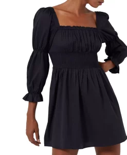 French Connection Women's Sindy Cotton Sateen Smocked Mini Dress -Sanctuary Shop 23111028 fpx