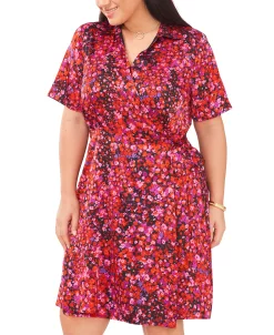 Vince Camuto Plus Size Floral Collared Wrap Dress -Sanctuary Shop 23111359 fpx