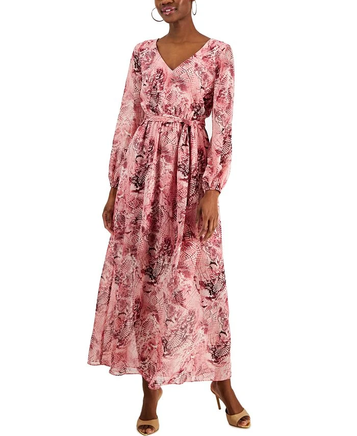 INC International Concepts Women's Printed Long-Sleeve Maxi Dress, Created For Macy's 1 INC International Concepts Women's Printed Long-Sleeve Maxi Dress, Created For Macy's