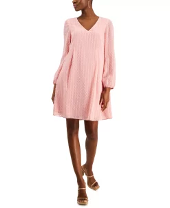 INC International Concepts Women's Long-Sleeve Shift Dress, Created For Macy's