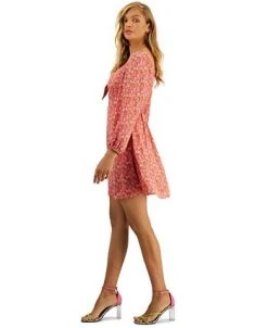 Bar III Women's Printed Tie-Front Blouson-Sleeve Dress, Created For Macy's 7 Bar III Women's Printed Tie-Front Blouson-Sleeve Dress, Created For Macy's -Sanctuary Shop 23220498 fpx