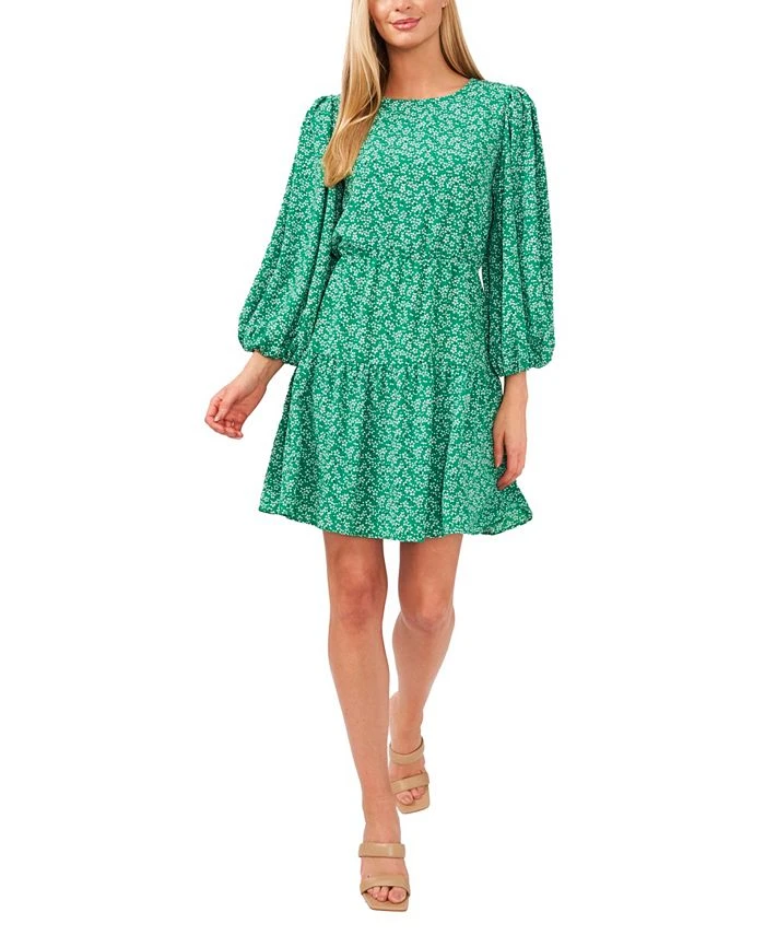 CeCe Sakura Delight Puff-Sleeve Dress 1 CeCe Sakura Delight Puff-Sleeve Dress