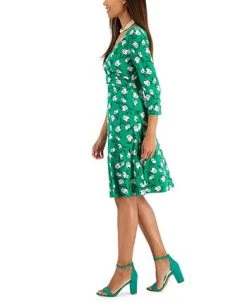 Kasper Women's Maura Printed Surplice-Neck Dress 7 Kasper Women's Maura Printed Surplice-Neck Dress -Sanctuary Shop 23289579 fpx