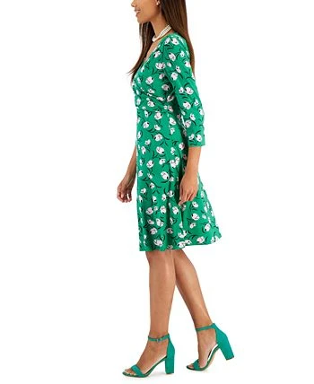 Kasper Women's Maura Printed Surplice-Neck Dress 3 Kasper Women's Maura Printed Surplice-Neck Dress - Image 3