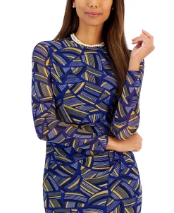 Kasper Women's Side-Pleated Printed Midi Dress -Sanctuary Shop 23289610 fpx