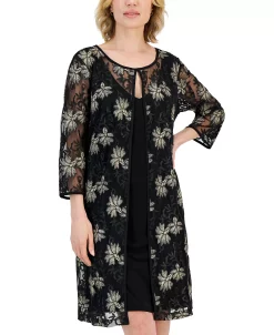 Connected Women's Mesh Elbow-Sleeve Jacket Dress 8 Connected Women's Mesh Elbow-Sleeve Jacket Dress -Sanctuary Shop 23305234 fpx