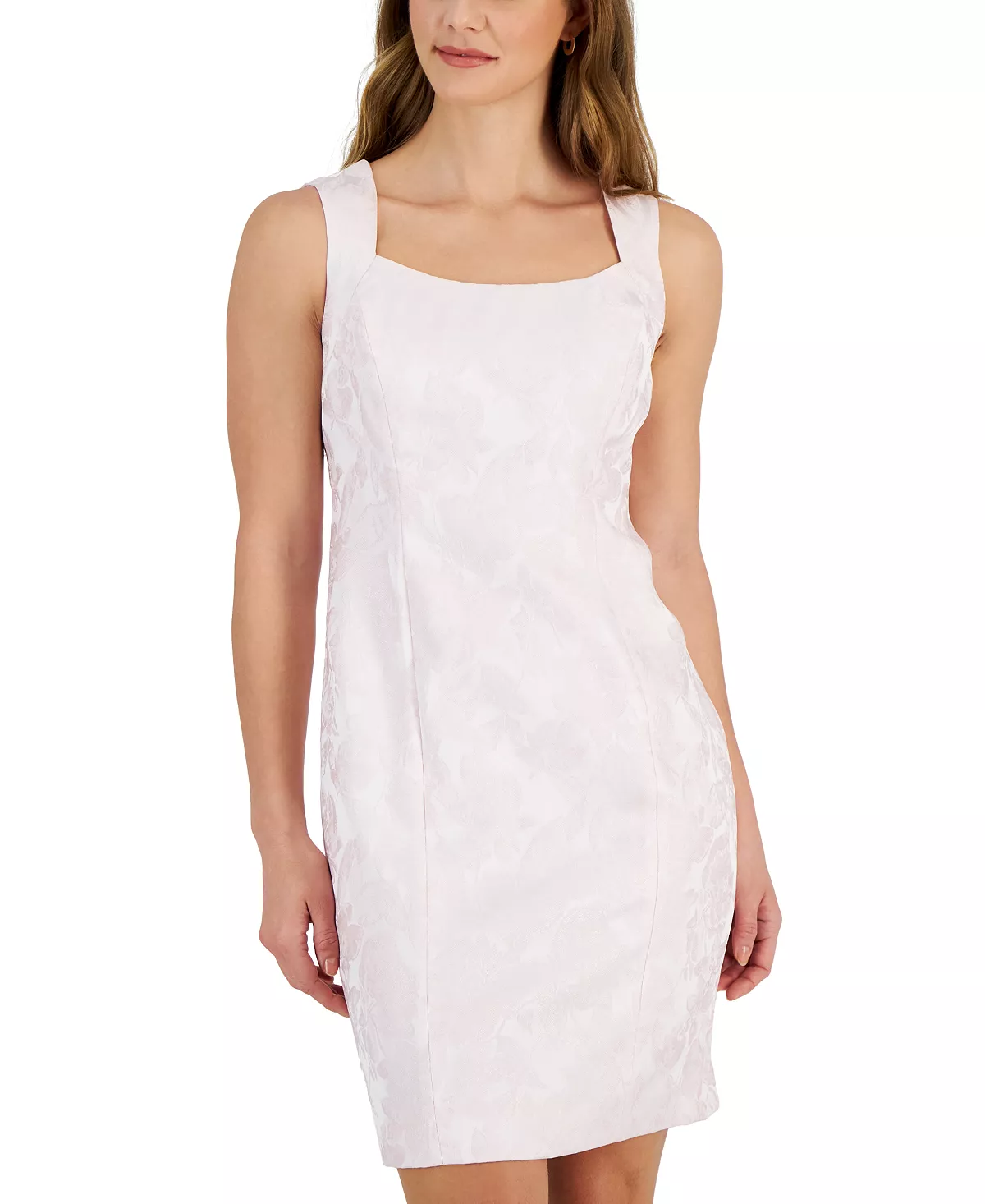 Kasper Women's Jacquard Square-Neck Sleeveless Sheath Dress 5 Kasper Women's Jacquard Square-Neck Sleeveless Sheath Dress - Image 5