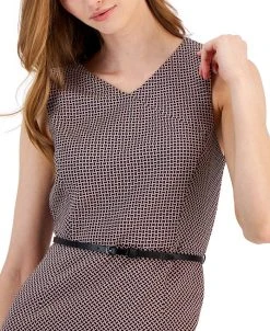 Kasper Women's Link-Print V-Neck Sheath Dress -Sanctuary Shop 23315289 fpx