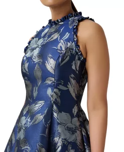 Adrianna Papell Women's Jacquard High-Low Halter Dress -Sanctuary Shop 23334624 fpx