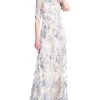 Adrianna Papell Women's Embroidered Illusion Gown