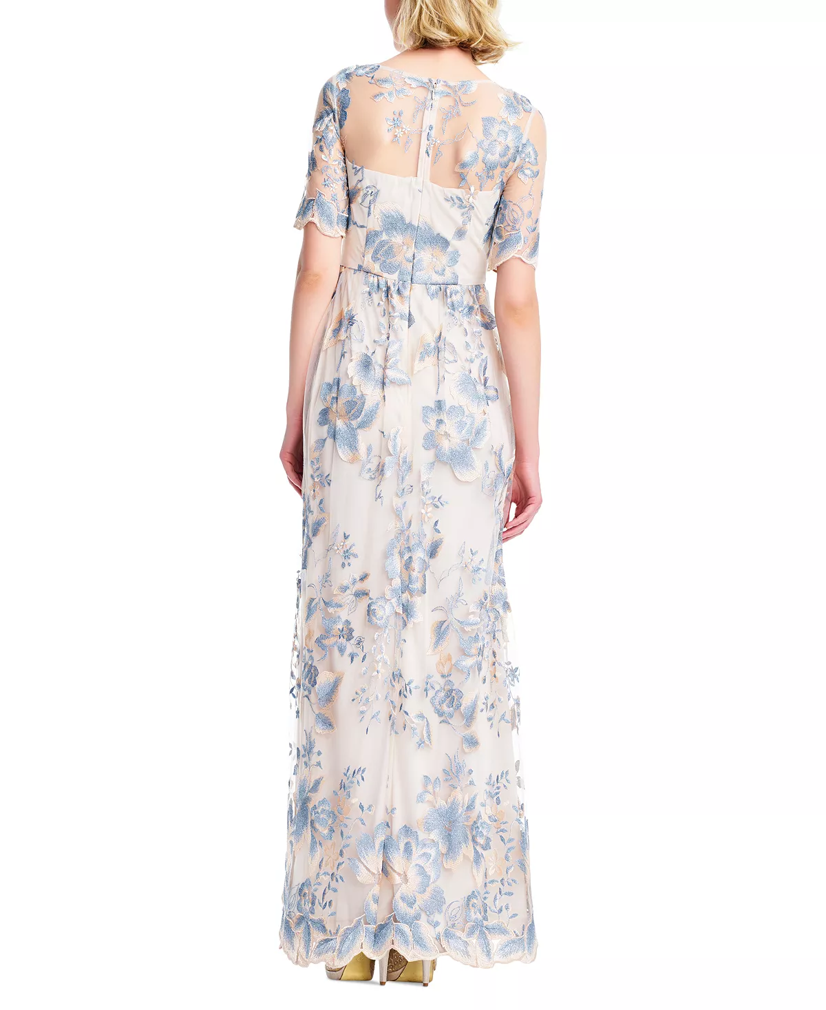 Adrianna Papell Women's Embroidered Illusion Gown 2 Adrianna Papell Women's Embroidered Illusion Gown - Image 2