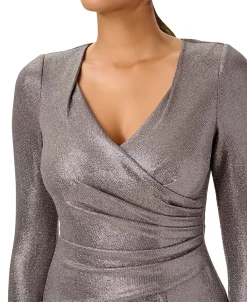 Adrianna Papell Women's Metallic Jersey Ruched Gown -Sanctuary Shop 23335065 fpx