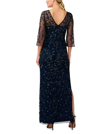 Adrianna Papell Women's Beaded 3/4-Sleeve Gown 2 Adrianna Papell Women's Beaded 3/4-Sleeve Gown - Image 2