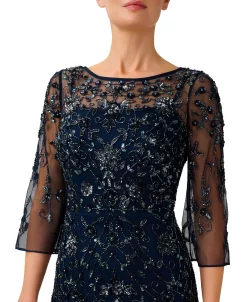 Adrianna Papell Women's Beaded 3/4-Sleeve Gown 6 Adrianna Papell Women's Beaded 3/4-Sleeve Gown -Sanctuary Shop 23335115 fpx