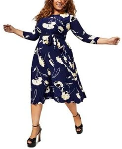 Kasper Plus Size Fit & Flare Boat-Neck Dress -Sanctuary Shop 23338347 fpx