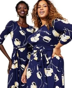 Kasper Plus Size Fit & Flare Boat-Neck Dress -Sanctuary Shop 23338367 fpx