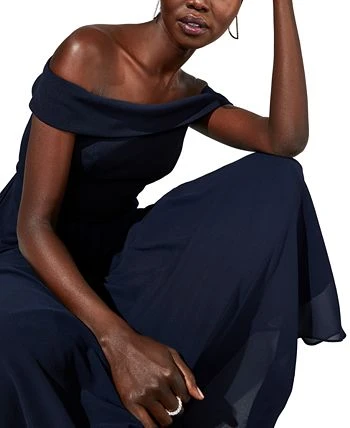 Adrianna Papell Off-The-Shoulder Chiffon Gown 3 Adrianna Papell Off-The-Shoulder Chiffon Gown - Image 3