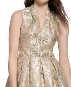 Vince Camuto Women's Jacquard V-Neck Fit & Flare Dress -Sanctuary Shop 23360635 fpx