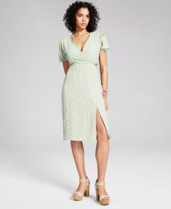 And Now This Women's Puff-Sleeve Cutout Midi Dress 11 And Now This Women's Puff-Sleeve Cutout Midi Dress -Sanctuary Shop 23503184 fpx