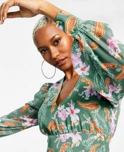 Bar III Women's Printed Long-Sleeve Slit-Hem Maxi Dress, Created For Macy's 9 Bar III Women's Printed Long-Sleeve Slit-Hem Maxi Dress, Created For Macy's -Sanctuary Shop 23503652 fpx