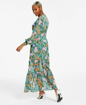 Bar III Women's Printed Long-Sleeve Slit-Hem Maxi Dress, Created For Macy's 2 Bar III Women's Printed Long-Sleeve Slit-Hem Maxi Dress, Created For Macy's - Image 2