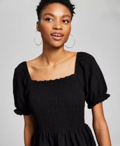 And Now This Women's Textured Smocked Puff Sleeve Midi Dress -Sanctuary Shop 23519323 fpx