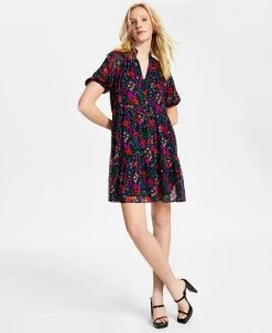 CeCe Women's Floral-Print Puff-Sleeve Babydoll Dress -Sanctuary Shop 23520705 fpx