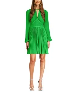 Michael Kors Women's Keyhole Pleated Mini Dress