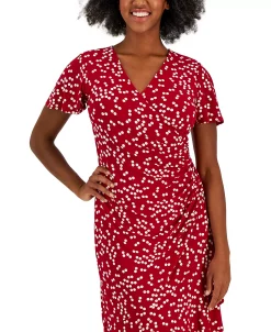 Kasper Women's Dahlia Dot-Print V-Neck Flutter-Sleeve Dress -Sanctuary Shop 23530968 fpx
