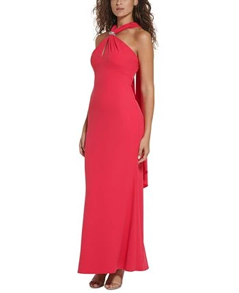 Vince Camuto Women's Embellished Scarf Halter Gown 3 Vince Camuto Women's Embellished Scarf Halter Gown - Image 3
