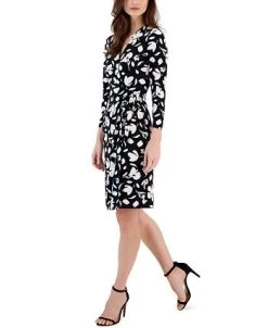 Anne Klein Women's Floral-Print Long-Sleeve Wrap Dress -Sanctuary Shop 23542223 fpx