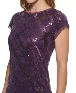 Vince Camuto Women's Sequin Cap-Sleeve Shift Dress -Sanctuary Shop 23546607 fpx
