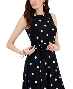 Kasper Fit & Flare Polka Dot Side Tie Dress -Sanctuary Shop 23561121 fpx
