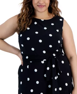 Kasper Plus Size Polka Dot-Print Belted Fit & Flare Dress 8 Kasper Plus Size Polka Dot-Print Belted Fit & Flare Dress -Sanctuary Shop 23566914 fpx