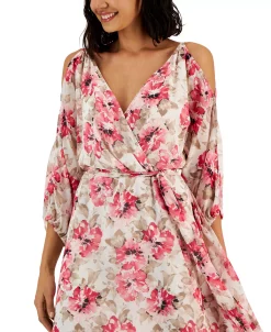 Anne Klein Women's Printed Cold-Shoulder Midi Dress -Sanctuary Shop 23587738 fpx