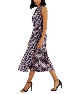 Anne Klein Women's Jenna Stand-Collar Sleeveless Dress -Sanctuary Shop 23587779 fpx