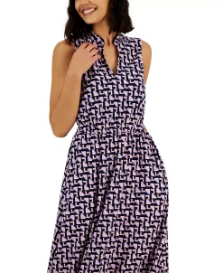 Anne Klein Women's Jenna Stand-Collar Sleeveless Dress -Sanctuary Shop 23587780 fpx