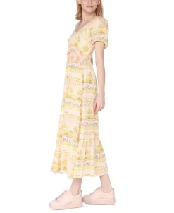 Black Tape Women's Short-Sleeve Smocked-Waist Tiered Maxi Dress -Sanctuary Shop 23625050 fpx