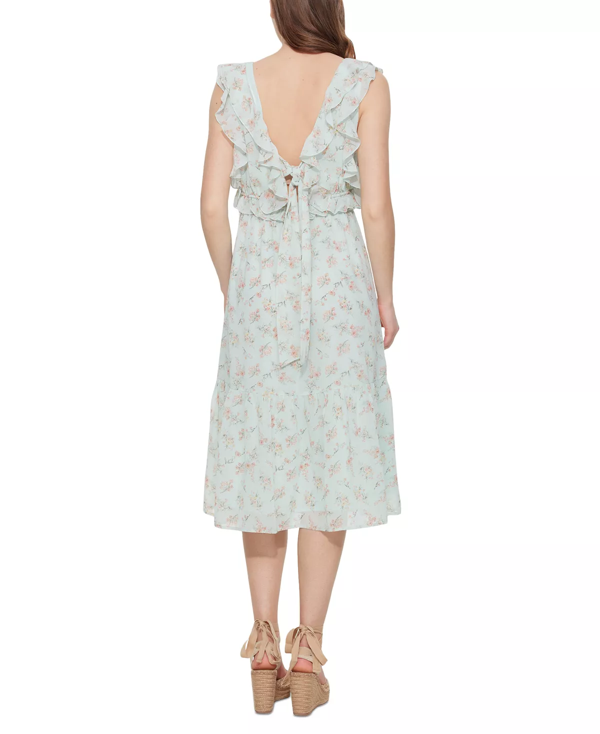 Black Tape Women's Floral-Print Tie-Back Ruffled Midi Dress 2 Black Tape Women's Floral-Print Tie-Back Ruffled Midi Dress - Image 2