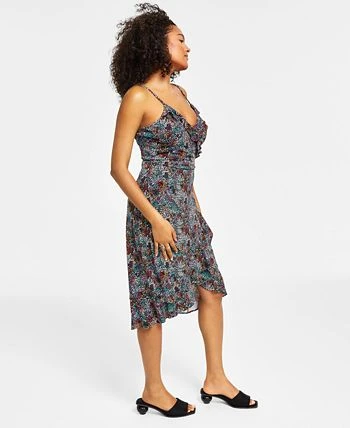 Bar III Women's Printed Ruffle Wrap Midi Dress, Created For Macy's 3 Bar III Women's Printed Ruffle Wrap Midi Dress, Created For Macy's - Image 3