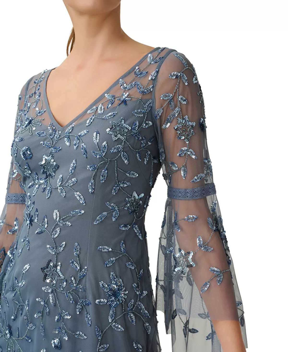 Adrianna Papell Women's Beaded Bell-Sleeve Sheath Dress 3 Adrianna Papell Women's Beaded Bell-Sleeve Sheath Dress - Image 3