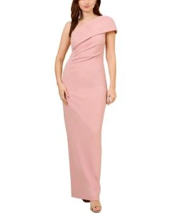 Adrianna Papell Women's Asymmetric One Shoulder Gown
