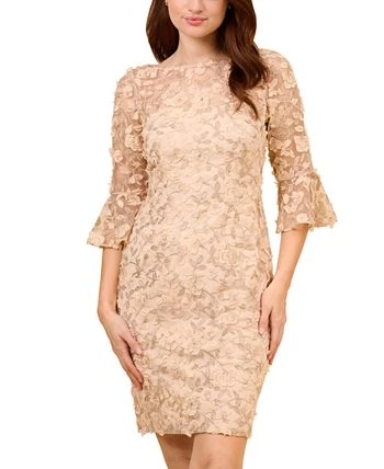 Adrianna Papell Women's Embroidered Elbow-Sleeve Cocktail Dress 3 Adrianna Papell Women's Embroidered Elbow-Sleeve Cocktail Dress - Image 3