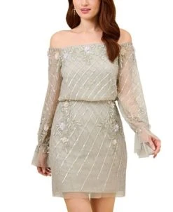 Adrianna Papell Women's Beaded Off-The-Shoulder Dress 7 Adrianna Papell Women's Beaded Off-The-Shoulder Dress -Sanctuary Shop 23685160 fpx