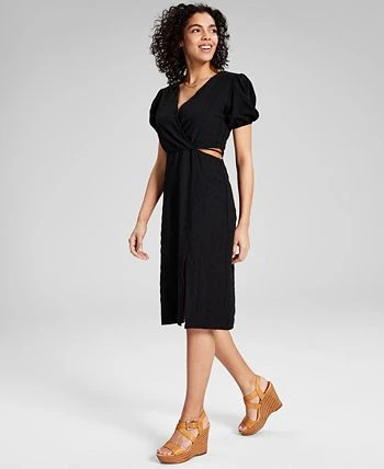 And Now This Women's Puff-Sleeve Cutout Midi Dress 3 And Now This Women's Puff-Sleeve Cutout Midi Dress - Image 3